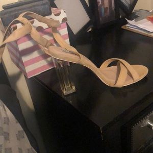 Lace up tan sandals